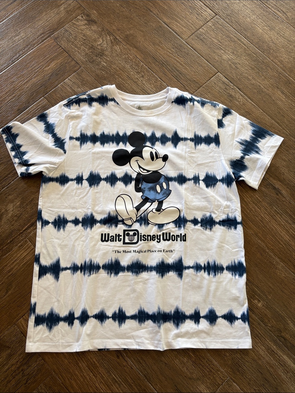 Disney White & Navy Tie-Dye Mickey T-Shirt